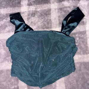 Windsor Green Sleeveless Ruched Bustier Bodysuit